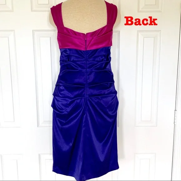 Suzi Chin by Maggy Boutique Purple Ruched Dress 10 - Picture 5 of 8